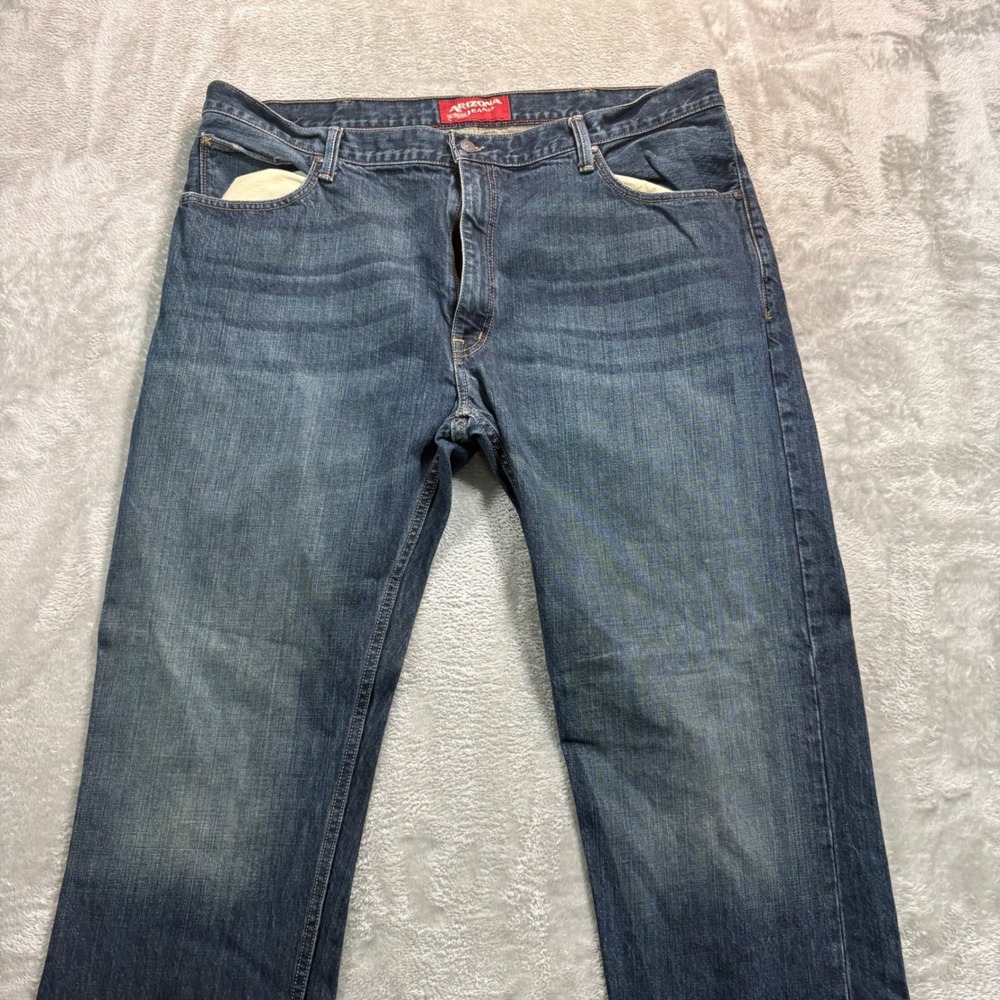 Arizona Jean Co Jeans Mens 42x32 Blue Straight Leg Medium Wash 100% Cotton Denim